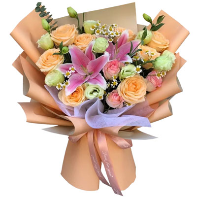 秦皇岛11朵玫瑰桔梗百合，陪你每个季节