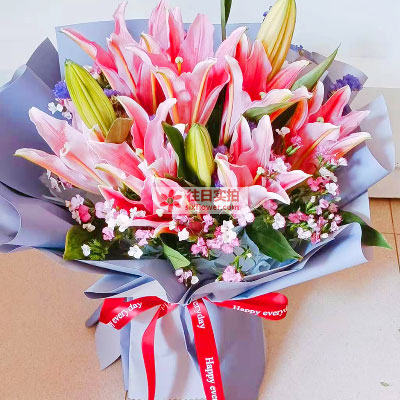 秦皇岛6支香水百合，全家幸福快乐
